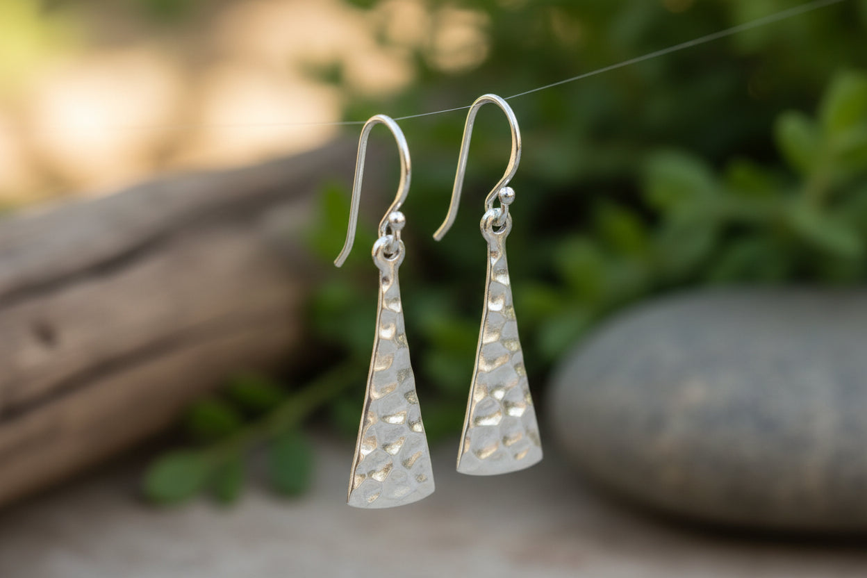 Hammered Triangle Earring