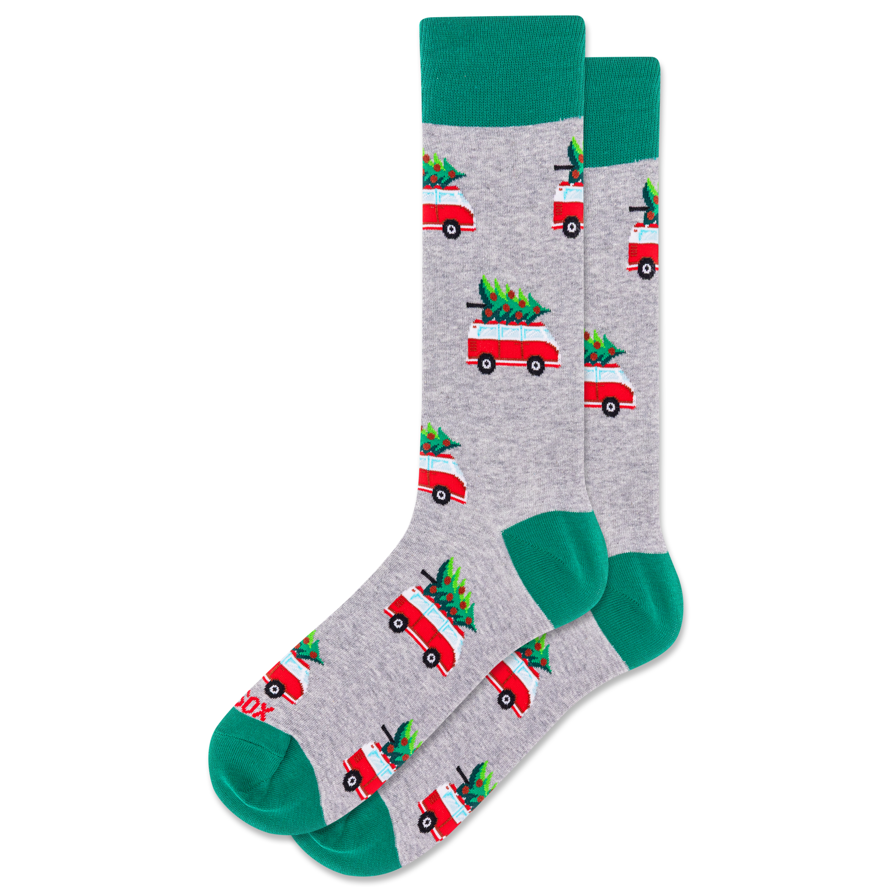 Hot Sox Mens Sock-Christmas Tree Van