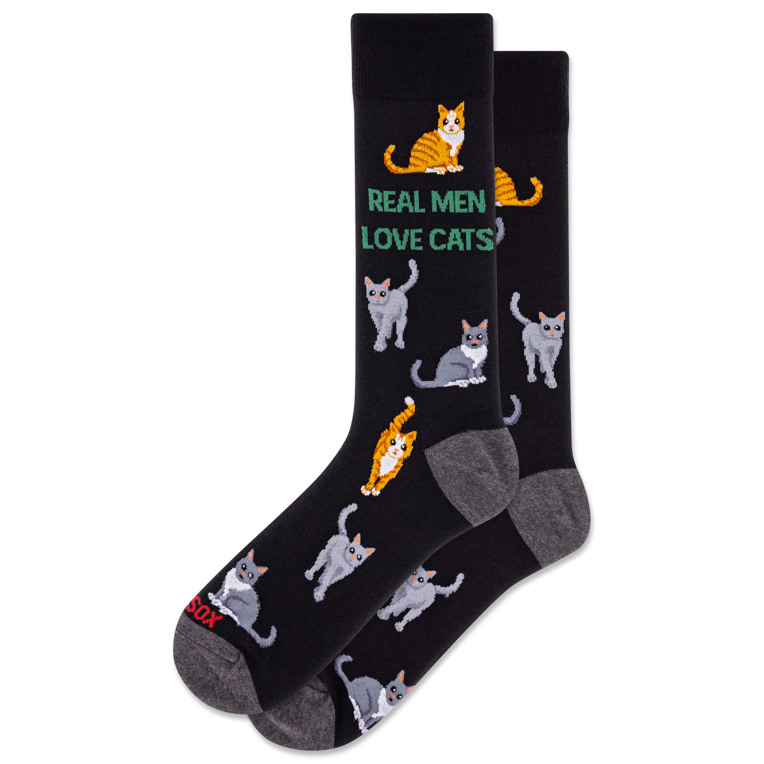 Hot Sox Mens Sock-Real Men Love Cats