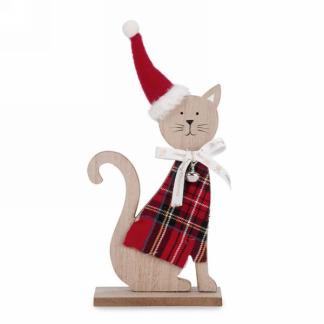 Red Plaid Cat Decoration