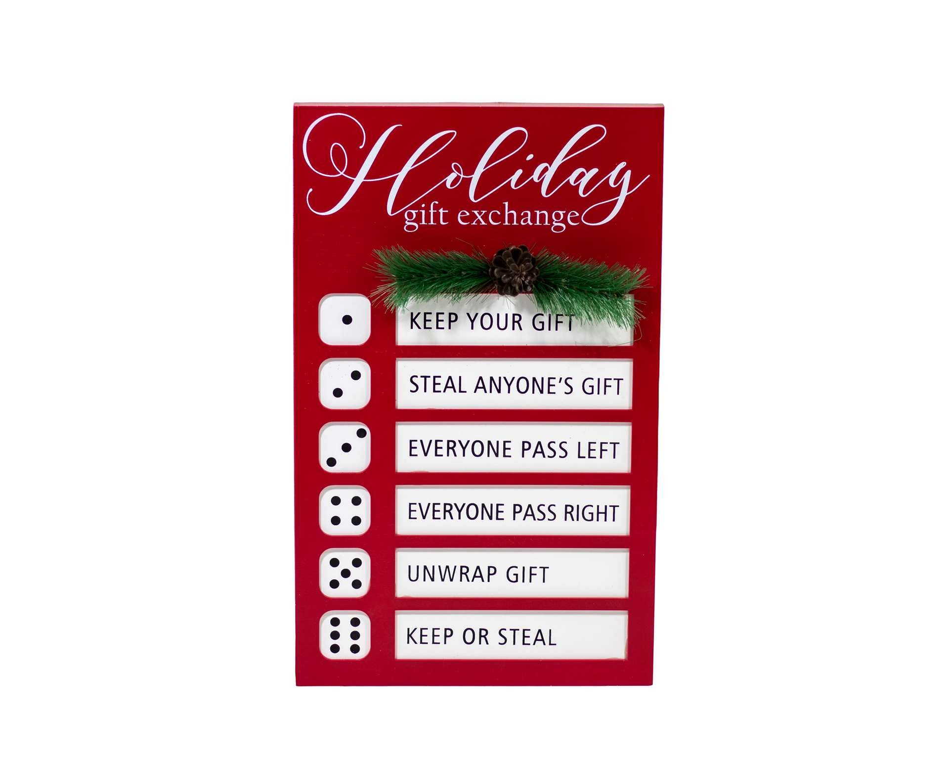 Holiday Gift Exchange Dice Board