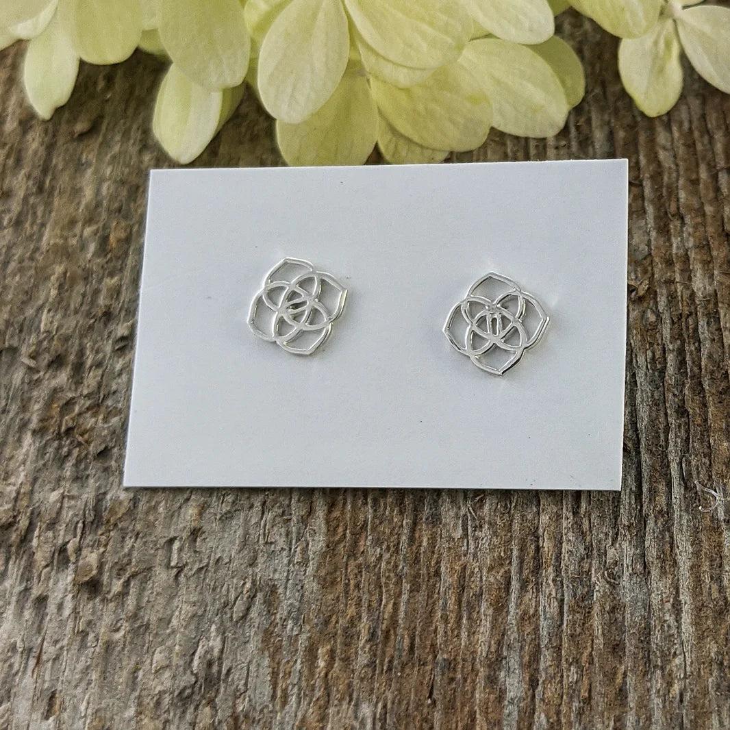 Geometric Flower Stud Earring