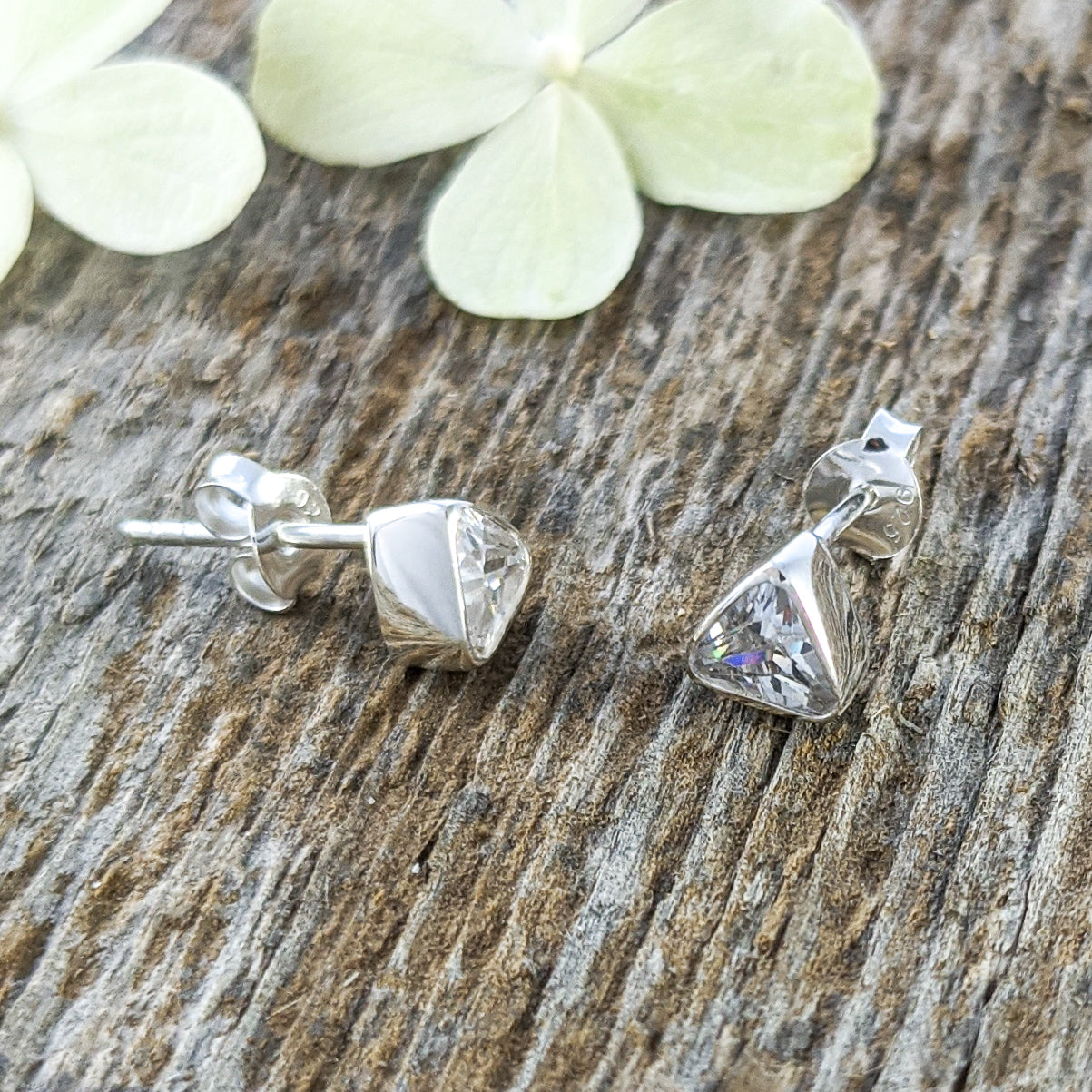 Sparkle Triangle Stud Earrings