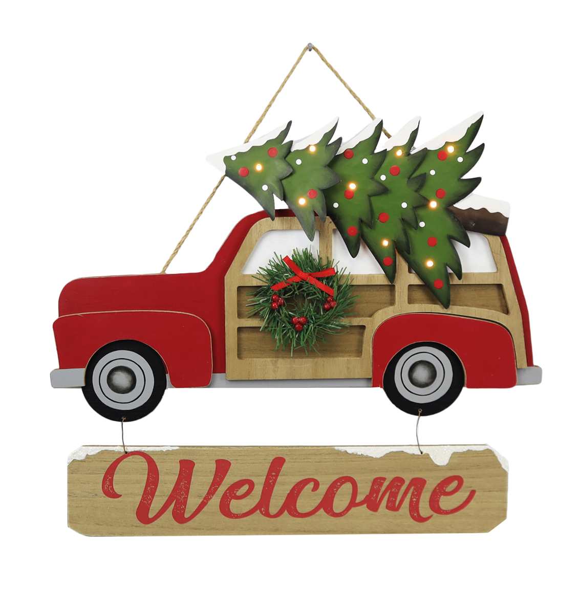 Red Truck Welcome Wall Art