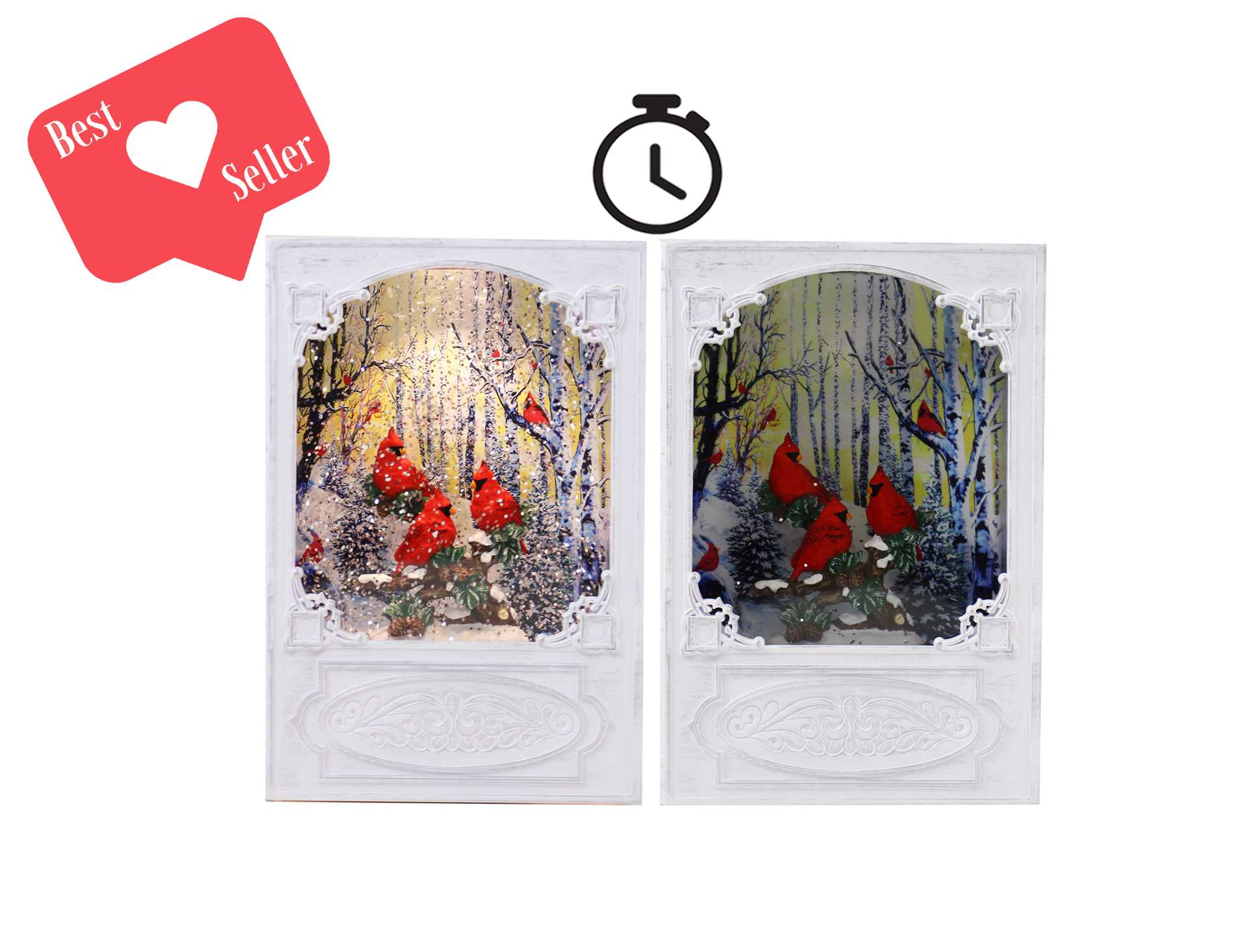 Book Shaped Cardinal Snow Globe