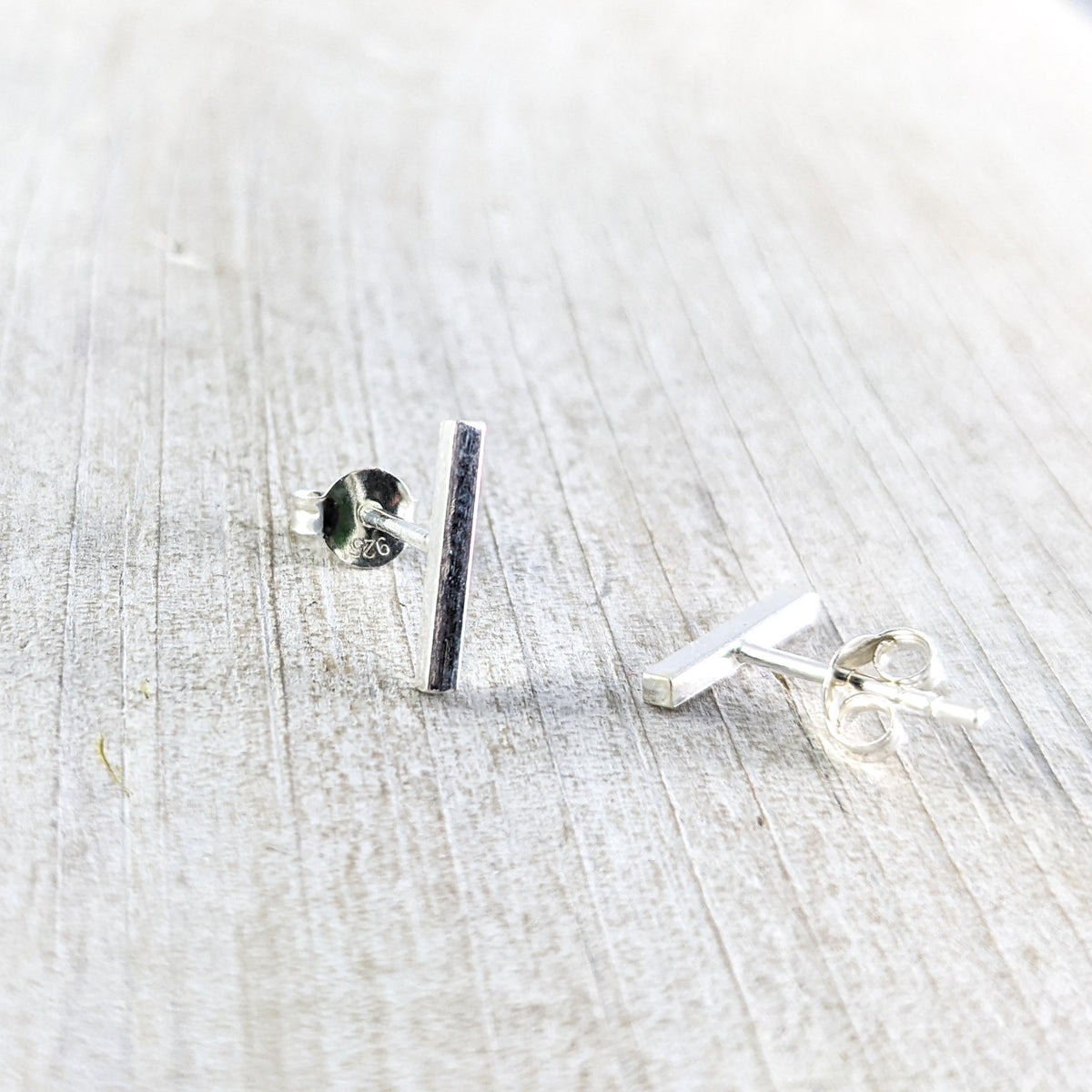 Bar Stud Earring in Sterling Silver