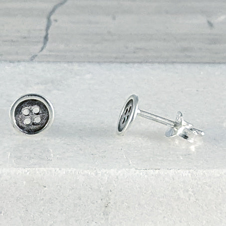 Sterling Silver Stud Button Earrings