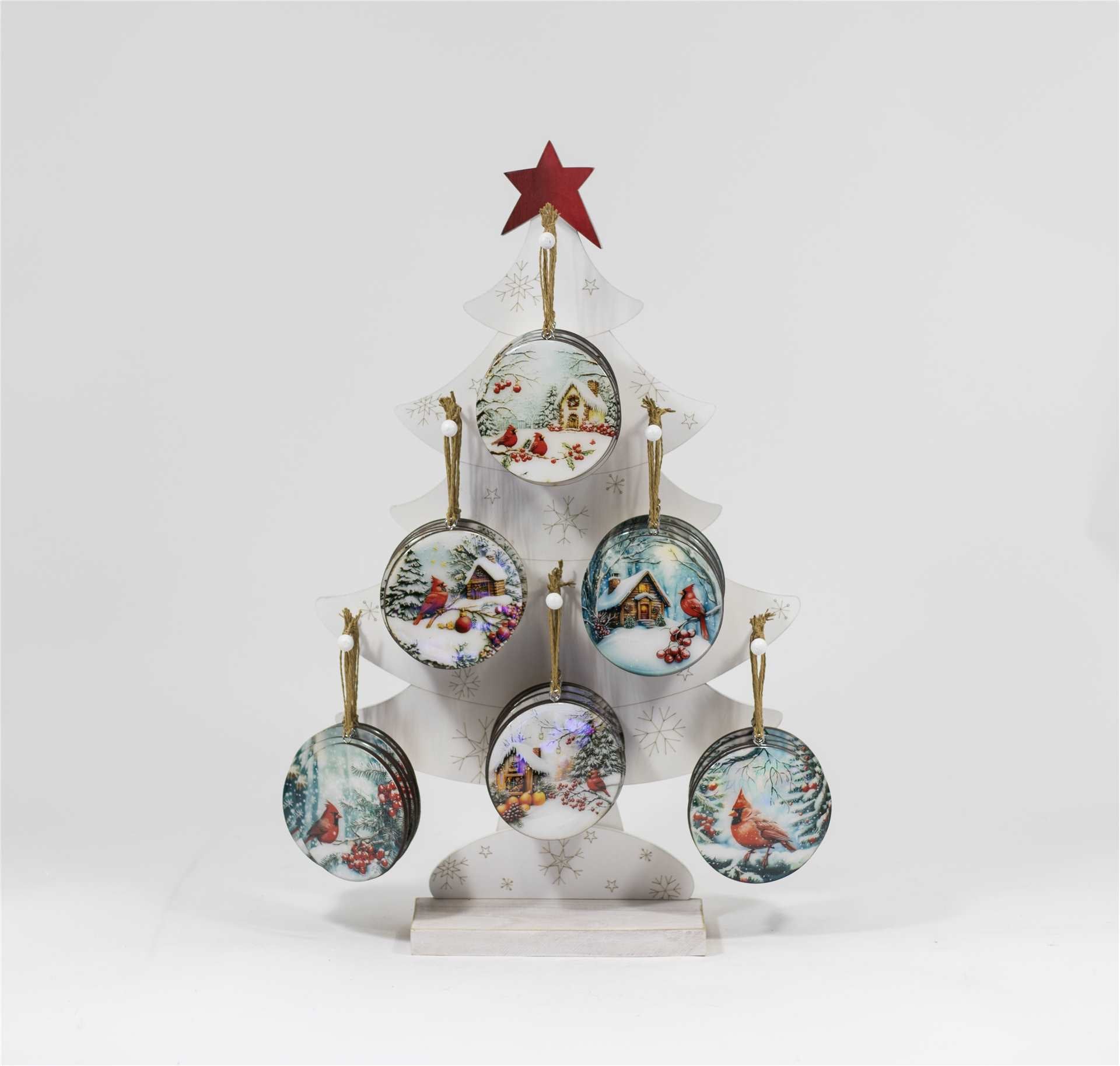 Round Cardinal Ornament