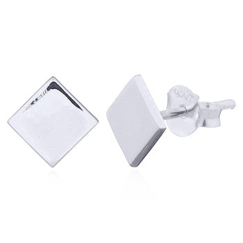 Sterling Silver Square Stud Earring