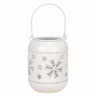White Snowflake Lantern with Glass