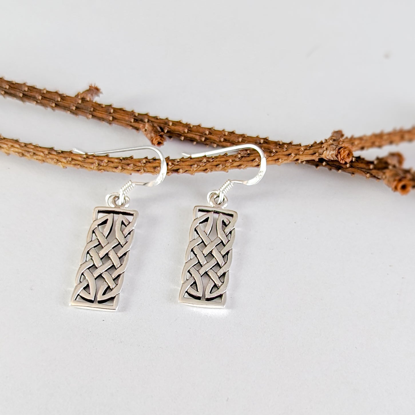 Rectangle Celtic Knot Earrings