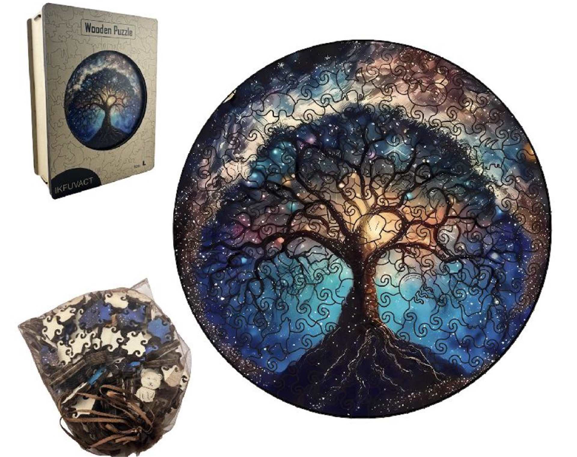 Round Wood Puzzle: Mythical Tree Puzzle