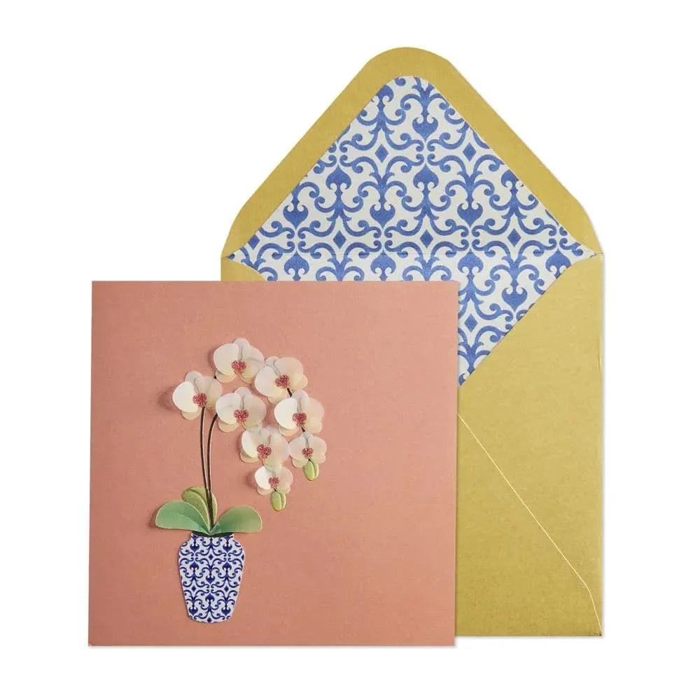 Birthday Card-Orchids in Vase