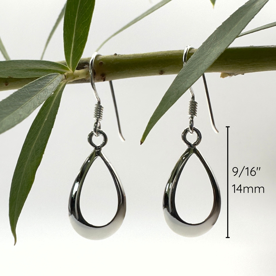 Open Teardrop Silver Earring