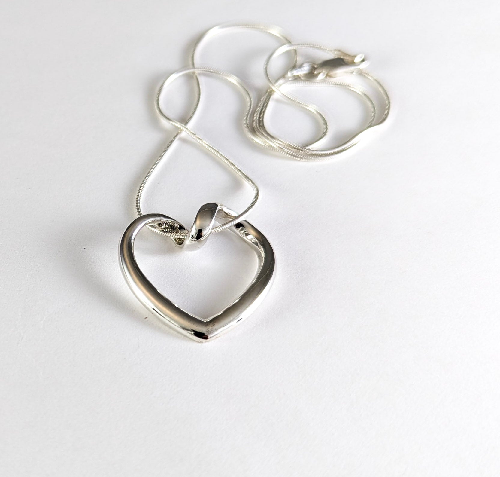 Looped Heart Pendant in Sterling Silver