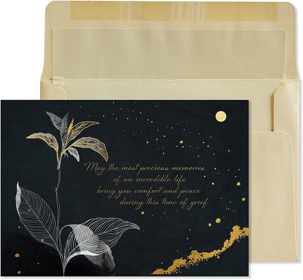 Sympathy Card-Black and Gold