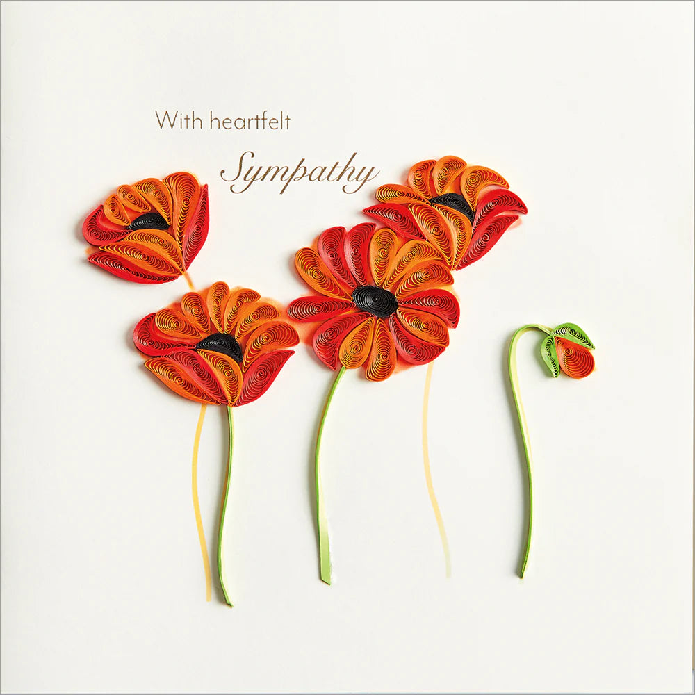 Sympathy Card-Poppies