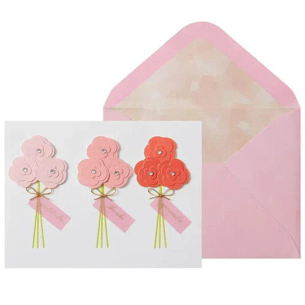 Thank You Card-Three Bouquets
