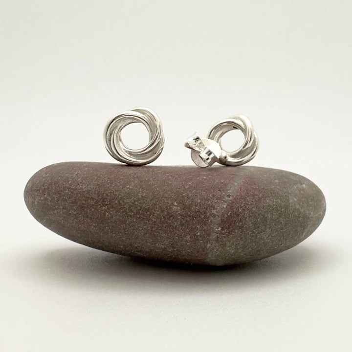Centered in the Moment: Silver Circle Stud Earrings