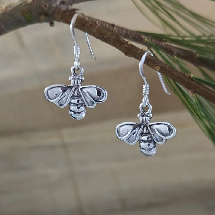 Sterling Silver Bee Earrings