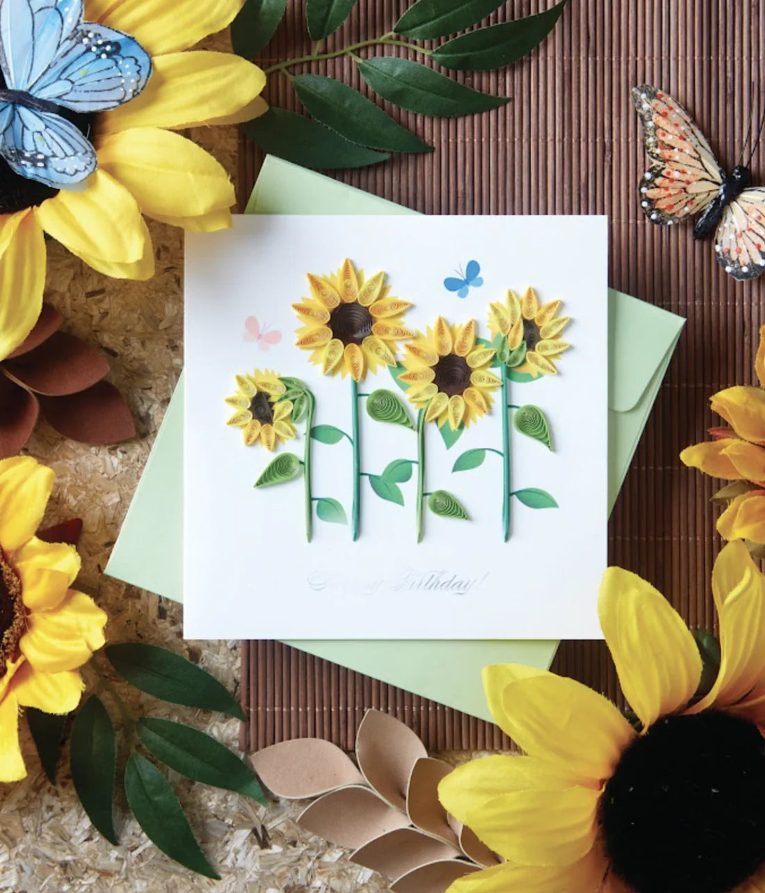Birthday Card-Quilled Sunflowers
