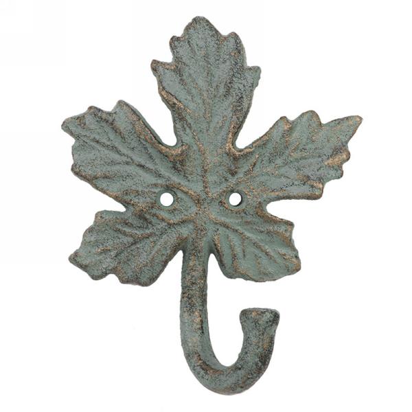 Green Metal Leaf Wall Hook