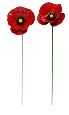 Metal Poppy Garden Stake