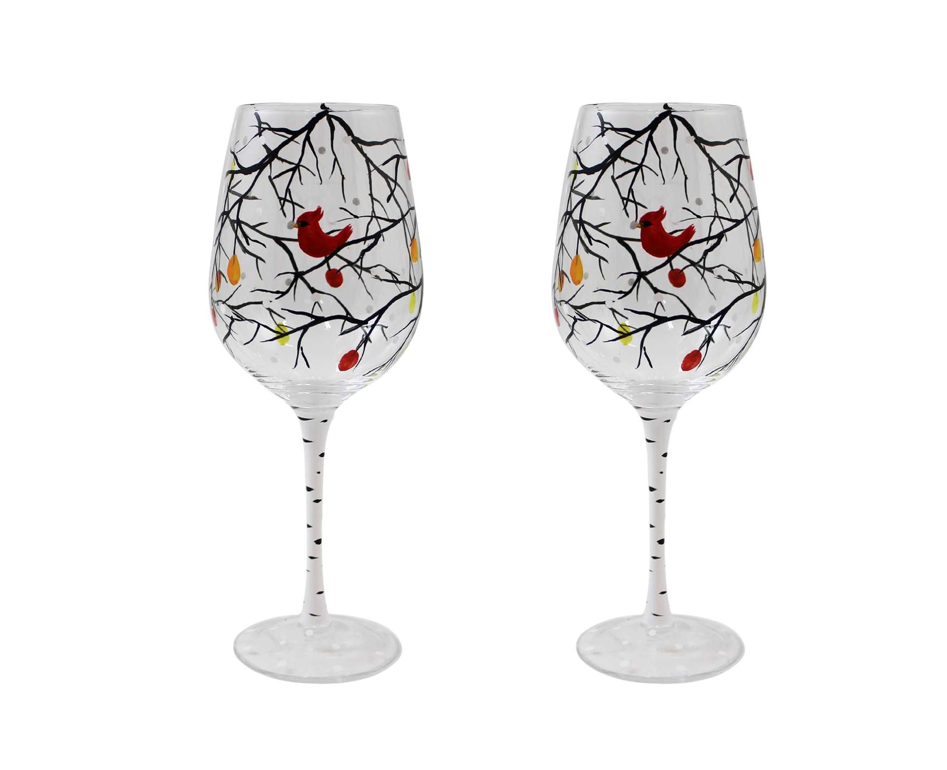 Cardinal Winter Wine Glass