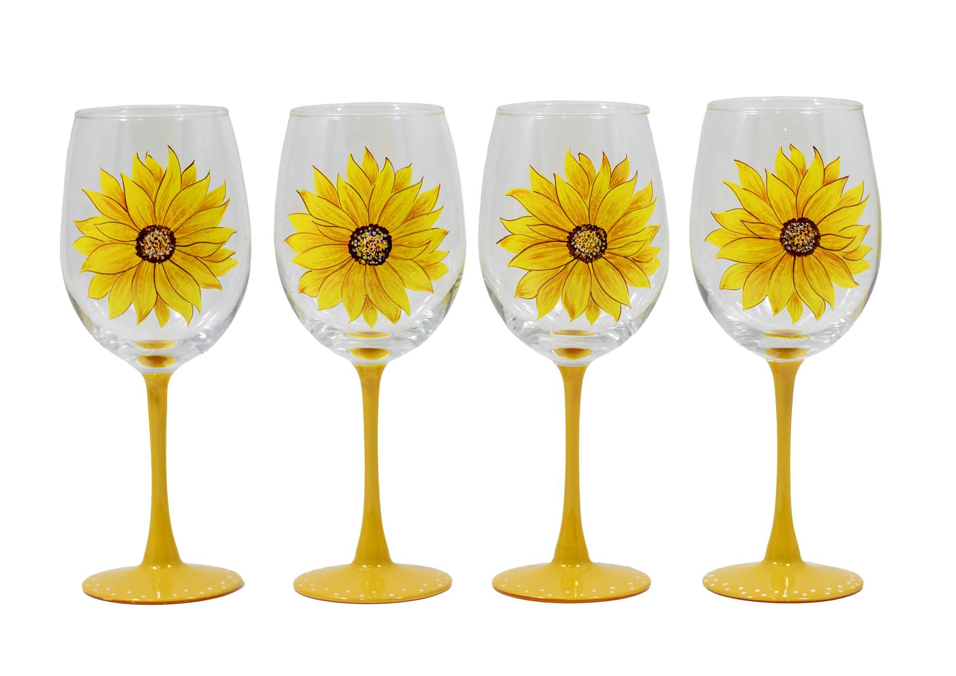 Sunflower Wine Glass