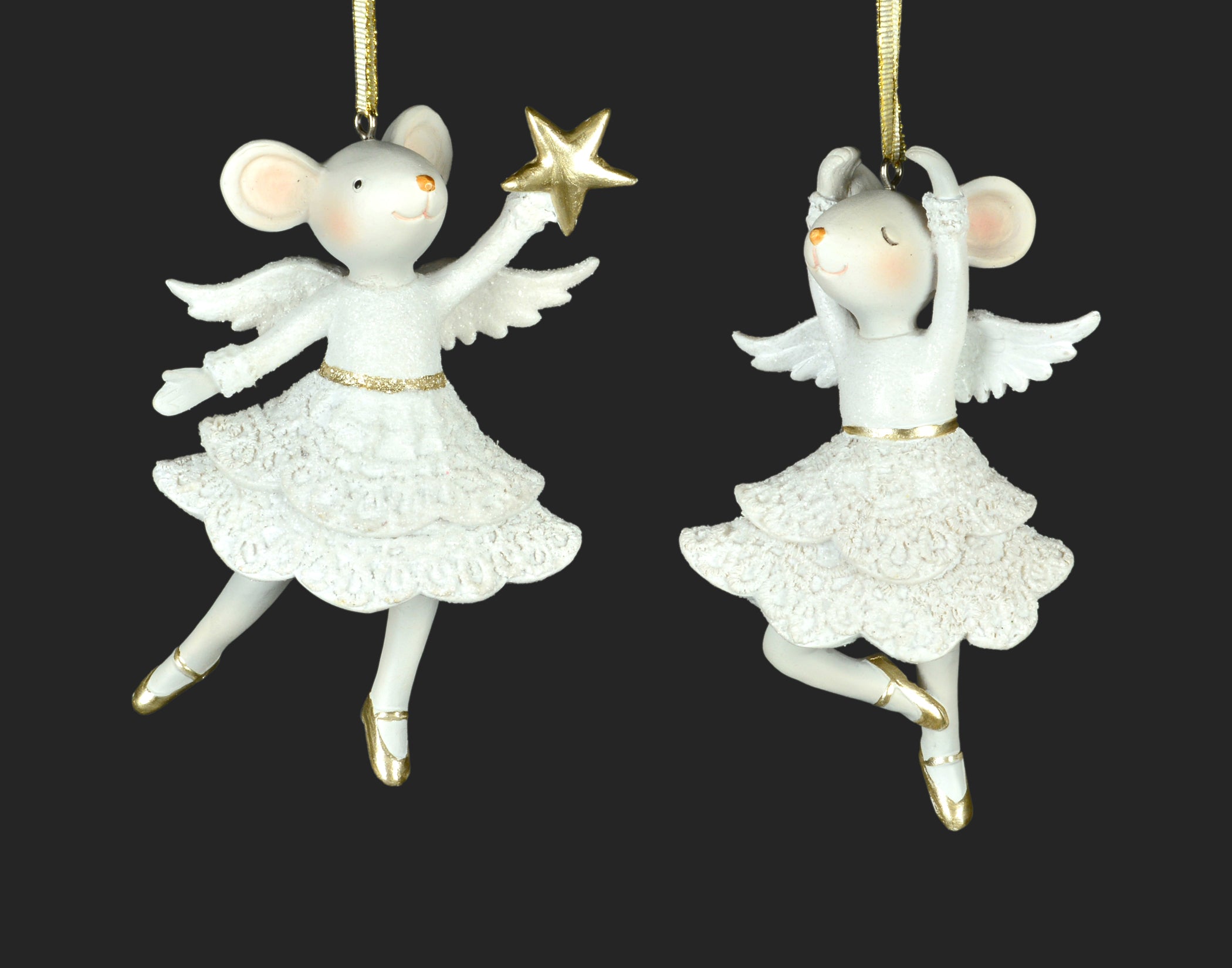 White Mouse Angel Ornament