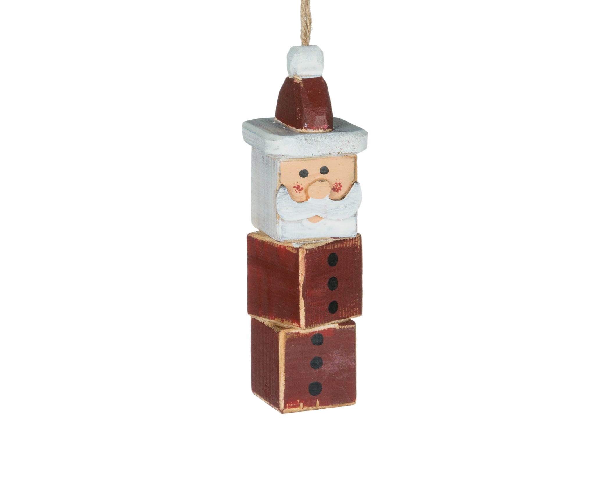 Red Santa Block Ornament