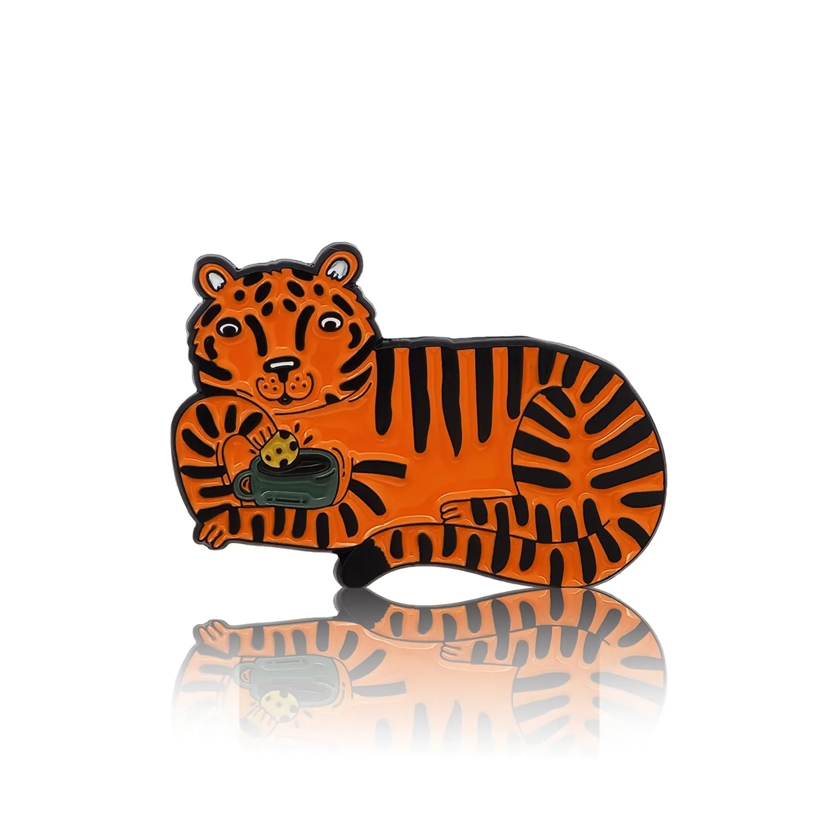 PinBox Enamel Pin: Tiger with a Cookie