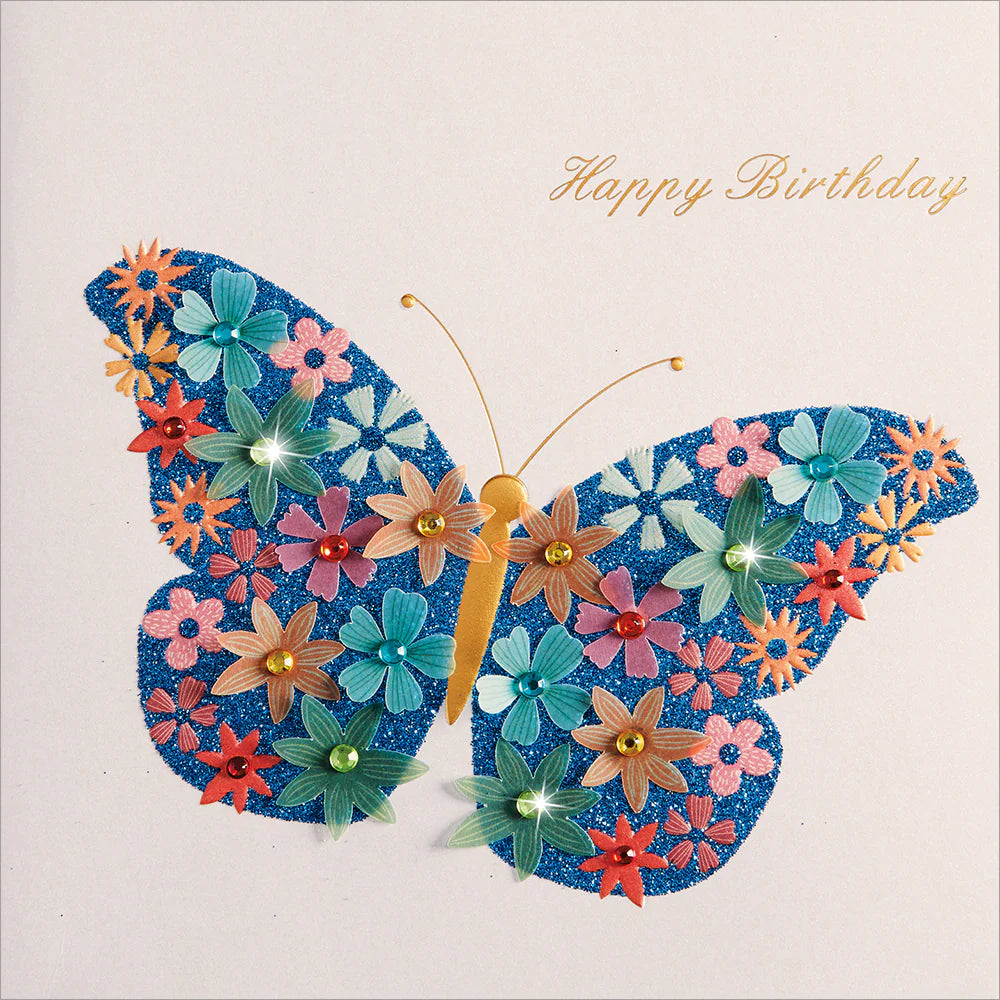 Birthday Card-Flower Butterfly