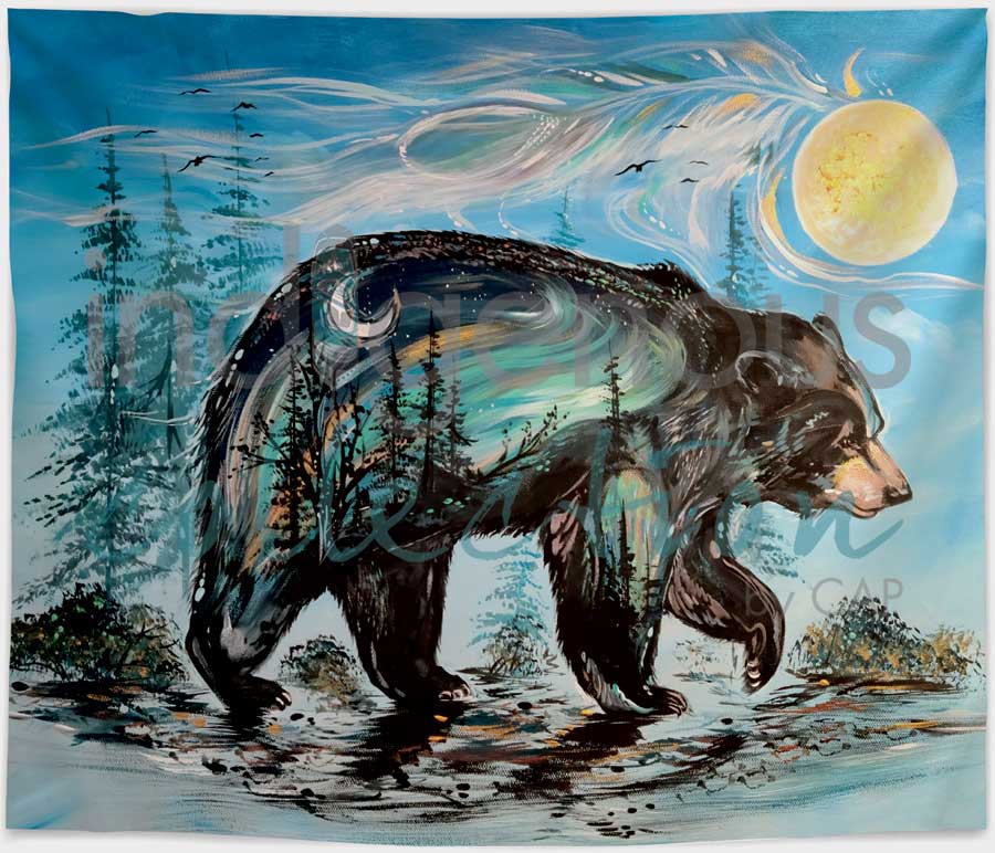 Indigenous Collection Fleece Blanket: A Bear's Journey