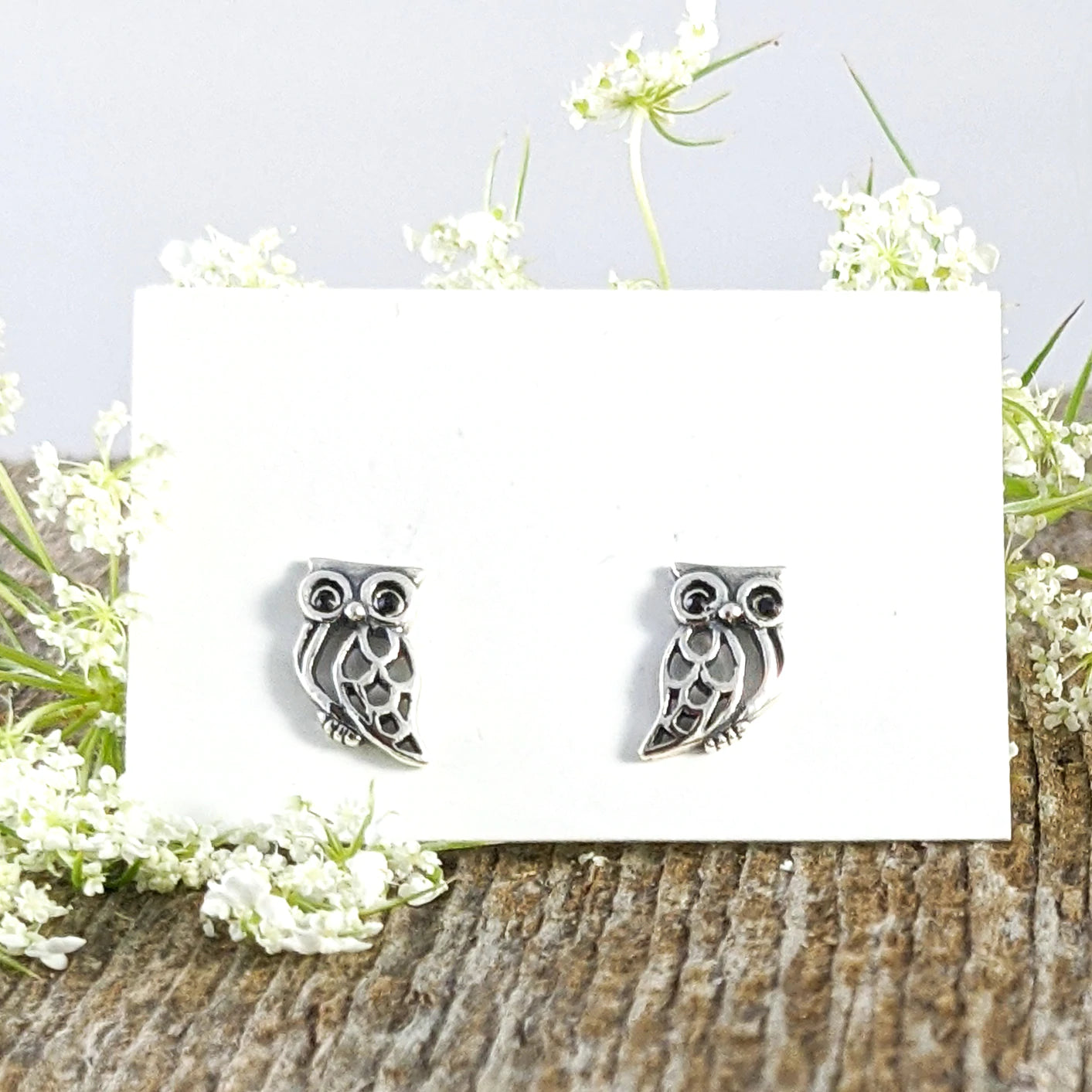 Side Sitting Owl Stud Earrings