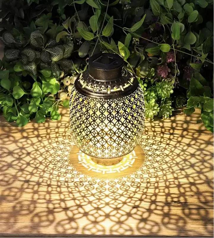 Solar Lantern in Antique Gold