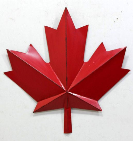 Red Metal Maple Leaf 15"