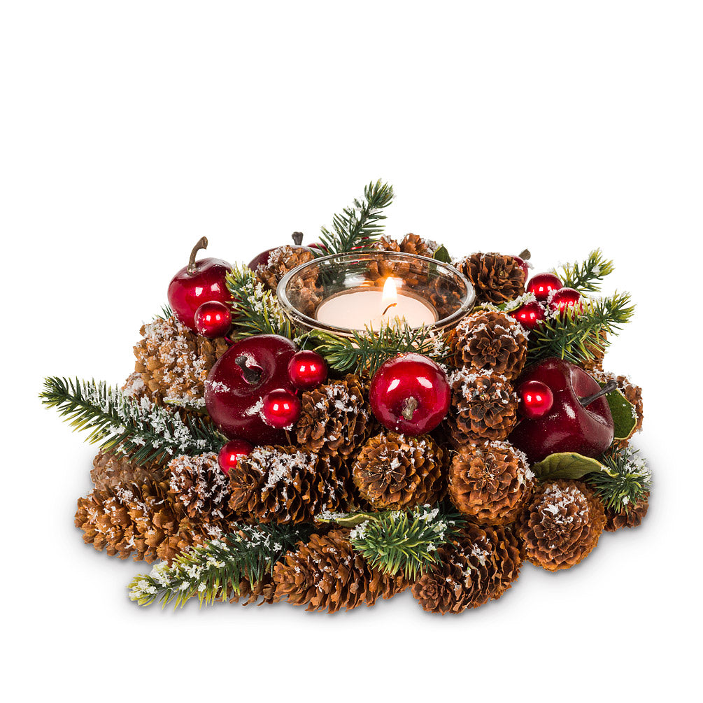 Pinecone & Apple Votive Holder