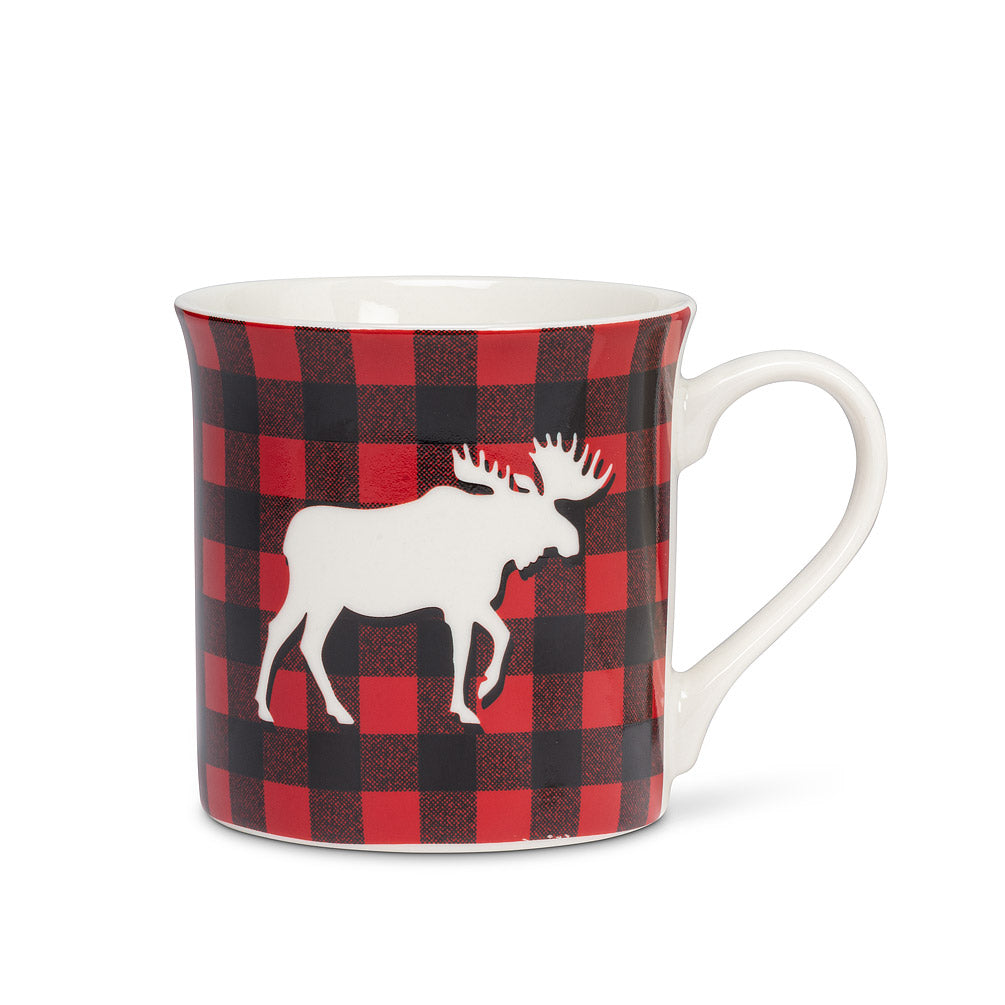 Buffalo Check Moose Mug