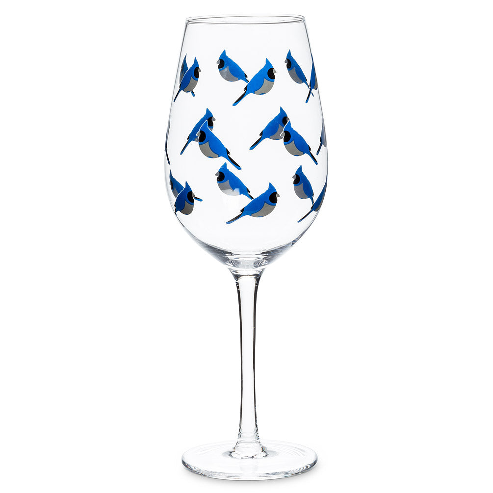 Blue Jay Wine Glass
