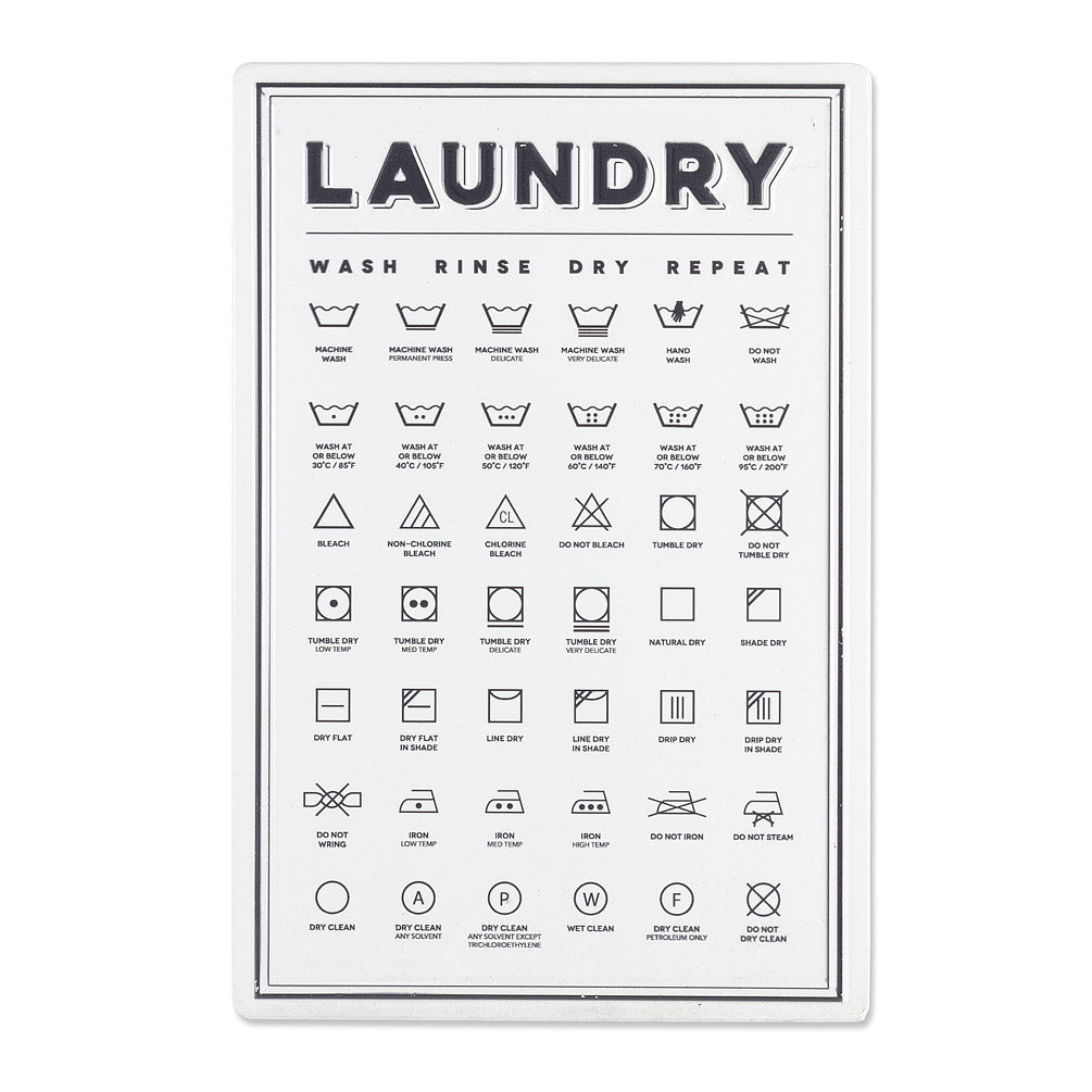 Laundry Symbols Wall Sign