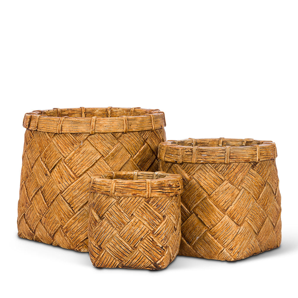 Wide Weave Taper Planter