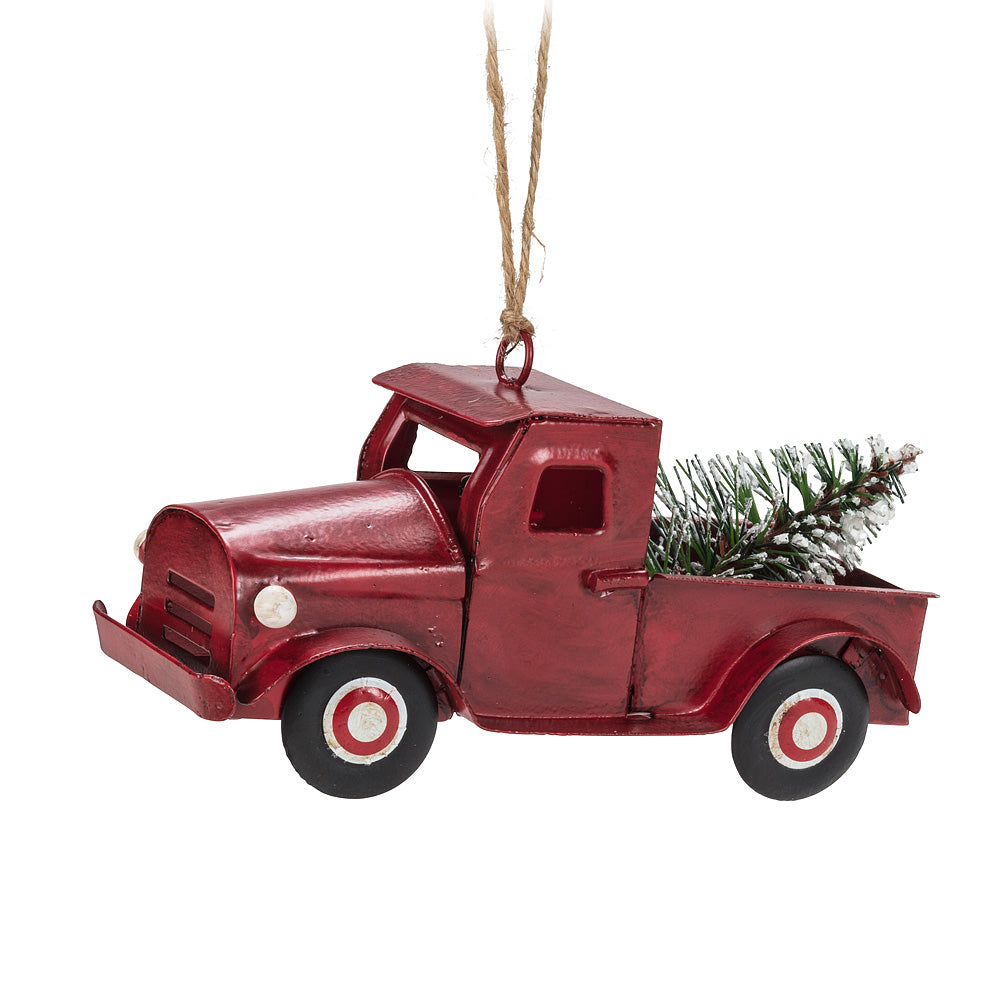 Red Truck with Tree Ornament