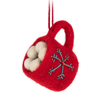 Wool Hot Chocolate Mug Ornament-Final Clearance