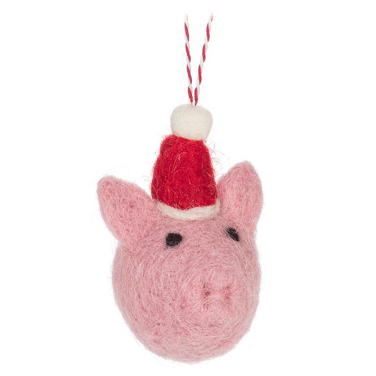 Pig with Santa Hat
