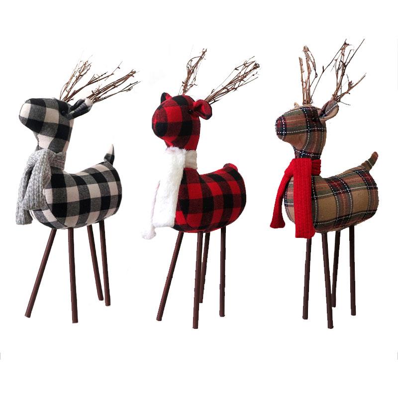 Plaid Reindeer with Stick Legs