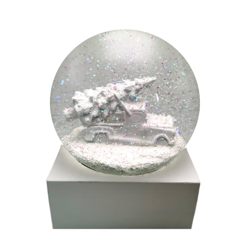 Modern Style All White Snow Globe-FINAL SALE