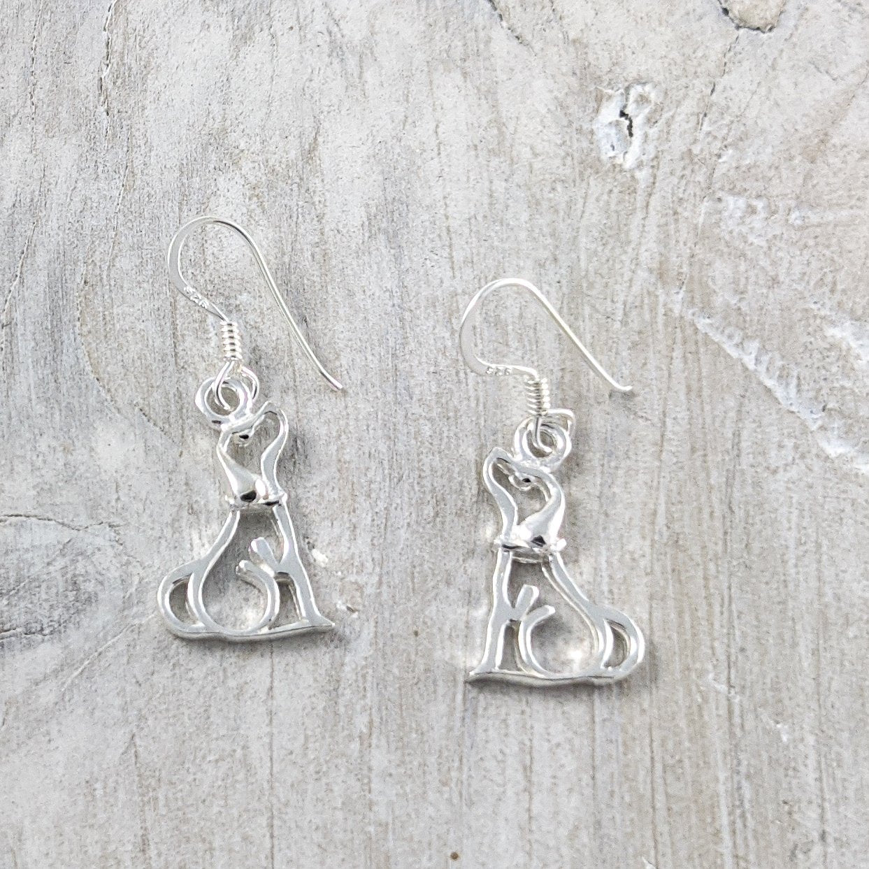 Silhouette Dog Earrings, Sterling Silver