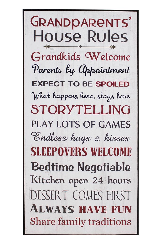 Grandparents House Rules Sign