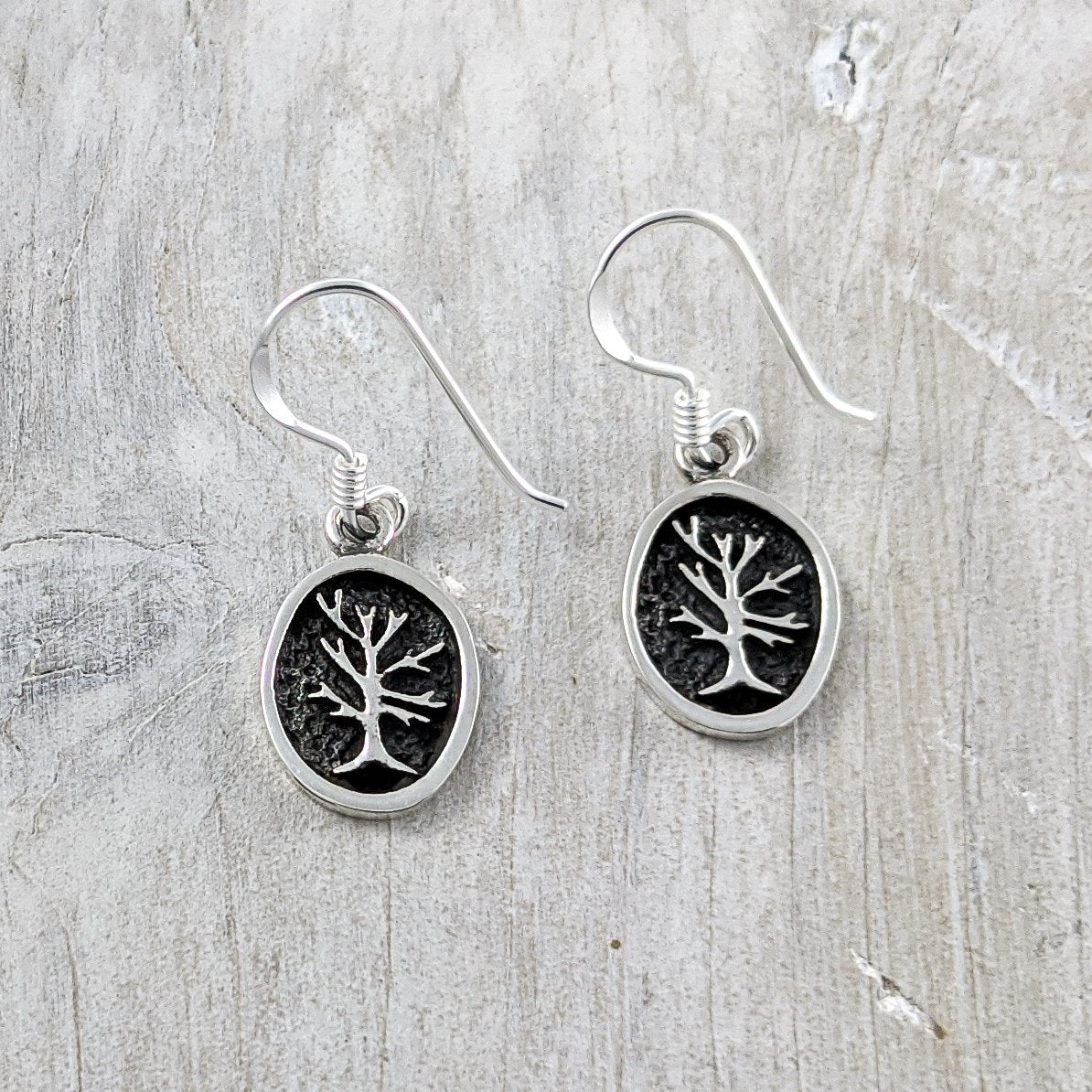 Tree of Life Earrings in Relief